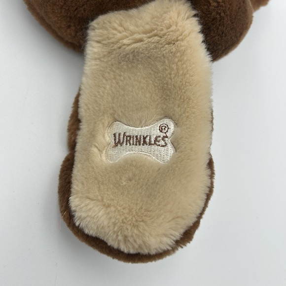 Vintage 1981 Ganz Bros Plush Wrinkles Dog Hand Puppet Denim Overalls No Bone - Picture 3 of 4